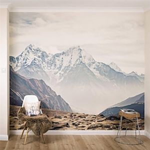 Landscape Wallpaper Mural Art Deco Snow Mountain Wall Covering Sticker Peel and Stick Removable PVC/Vinyl Material Self Adhesive/Adhesive Required Wall Decor for Living Room Kitchen Bathroom miniinthebox