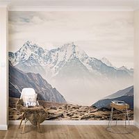 Landscape Wallpaper Mural Art Deco Snow Mountain Wall Covering Sticker Peel and Stick Removable PVC/Vinyl Material Self Adhesive/Adhesive Required Wall Decor for Living Room Kitchen Bathroom miniinthebox