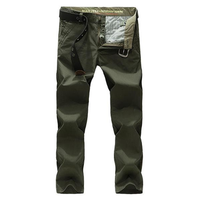 Mens Casual Thin Solid Color Long Pants