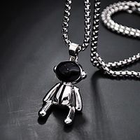 Women's Men's Pendant Necklace Chain Necklace Drop Vertical / Gold bar Joy Gemini Lucky Hope Ethnic Fashion Punk Trendy Titanium Steel Alloy Silver 70 cm Necklace Jewelry 1pc For Street Sport miniinthebox - thumbnail