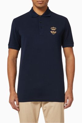 Cotton Piqué Polo Shirt with French Wire Patch Cotton Piqué Polo Shirt with French Wire Patch