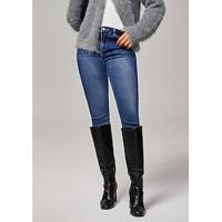 Women's Girlfriend Slim Stretch Ankle Jeans Cotton High Waist Dark Blue Denim Pants Relaxed Chic Stylish Comfortable Casual Versatile Daily Work Fall