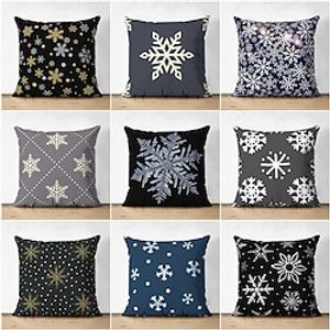 Christmas Snowflakes Xmas Decorative Toss Pillows Cover 1PC Soft Square Cushion Case Pillowcase for Bedroom Livingroom Sofa Couch Chair miniinthebox