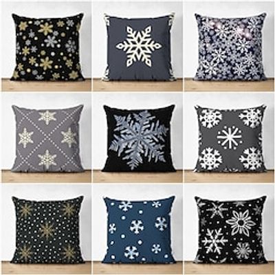 Christmas Snowflakes Xmas Decorative Toss Pillows Cover 1PC Soft Square Cushion Case Pillowcase for Bedroom Livingroom Sofa Couch Chair miniinthebox