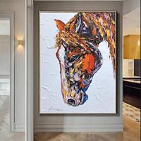 Horse Modern Abstract Oil Painting hand painted Horse Painting Art Horse oil painting Home Decor Horse Canvas Horse Canvas Art Large Wall Art painting for Living Room Lightinthebox