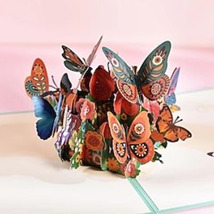 1PCS Greeting Card Beautiful 3D Pop Up Butterfly Greeting Card - Perfect for Thanksgiving, Thank You, Thinking Of You, and Birthday! Lightinthebox