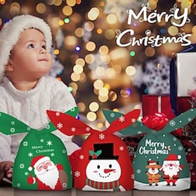 50Pcs Rabbit Ear Plastic Bags Small Christmas Halloween Gift Bag Cute Jewelry Boutique Fruits Candy Packaging Bags Lightinthebox