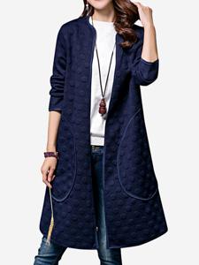 Casual Elegant Women Pure Color Dots Cardigan Coat