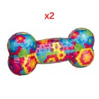 Trixie Thermoplastic Rubber Bone Toy For Dogs - Multicolor 17cm (Pack of 2)