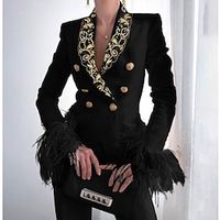 Women's Blazer Regular Stylish Coat Black Business Party  Evening Fall Double Breasted Turndown Regular Fit S M L XL XXL 3XL Lightinthebox - thumbnail