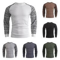 Men's Sweatshirt Long Sleeve Top Athletic Athleisure Winter Thermal Warm Moisture Wicking Soft Fitness Running Walking Sportswear Activewear Dark Grey Army Green Khaki  Micro-elastic Lightinthebox - thumbnail