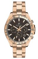 Beverly Hills Polo Club Men's JP25 Movement Watch, Multi Function Display and Metal Strap - BP3127X.440, Rose Gold