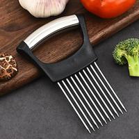 Onion Holder for Slicing, 1PCS Finger Guards for Cutting Food, Stainless Steel Onion Slicer Holder, Asanta Onion Fork Fruit and Vegetables Tools for Onion, Tomato, Potato, Carrots, Lemon, Meat Lightinthebox