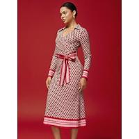 Women's Red 3D Geometric Print Dress Fitted Waist High Stretch Comfortable Elegant Vintage Stylish Mermaid Daily Party Work Fall