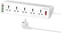 Promate Power Strip with USB Charging Ports, POWERMATRIX-5M.EU