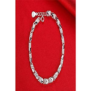 lvting women's charm bracelet bracelet for women teen girls 925 silver interlocking geometric link bracelet lobster clasp lucky four-leaf clover heart-shaped bracelet 7.5 inch (four leaf clover) Lightinthebox