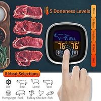 Meat Thermometer Digital Meat Thermometer With Large Touchscreen LCD With Long Probe Kitchen Timer Grill Thermometer Cooking Food Meat Thermometer Instant Read For Smoker Kitchen BBQ Oven Lightinthebox - thumbnail