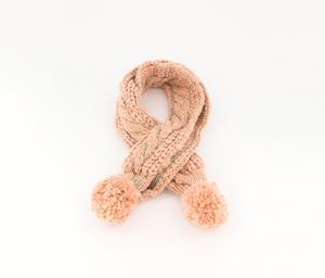 Kids Girs Textured Scarf  Pink Combo
