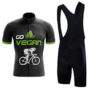 21Grams Men's Short Sleeve Cycling Jersey with Bib Shorts Summer Spandex Black Bike Quick Dry Moisture Wicking Sports Graphic Mountain Bike MTB Road Bike Cycling Clothing Apparel  Stretchy Lightinthebox