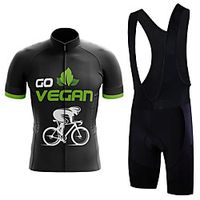 21Grams Men's Short Sleeve Cycling Jersey with Bib Shorts Summer Spandex Black Bike Quick Dry Moisture Wicking Sports Graphic Mountain Bike MTB Road Bike Cycling Clothing Apparel  Stretchy Lightinthebox - thumbnail