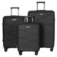 PARA JOHN Travel with Ease and Confidence - Light Weight Stylish & Durable PP Trolley Luggage Set with TSA Lock-BLACK