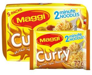 Nestle Maggi 2 Minutes Curry Noodles 77gm (Pack of 5)