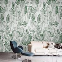 Cool Wallpapers Wall Mural Green Leaves Wallpaper Wall Sticker Covering Print Adhesive Required 3D Effect Canvas Home Décor Lightinthebox