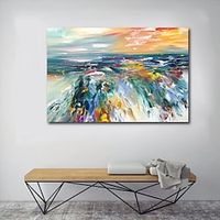 Oil Painting Large Handmade Abstract seascape Oil Painting On Canvas Wall Art wave sea painting for Home Morden Decoration bedroom decoration artwork gift Lightinthebox