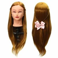 26'' Salon Hairdressing Training Head With Long Human Hair Mannequin Doll With Clamp