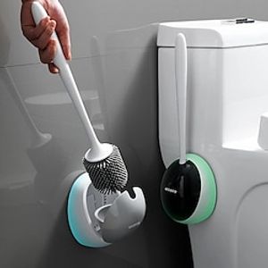 1pc Wall-Mounted Silicone Toilet Brush - No Dead Corners, Effortless Toilet Cleaning miniinthebox