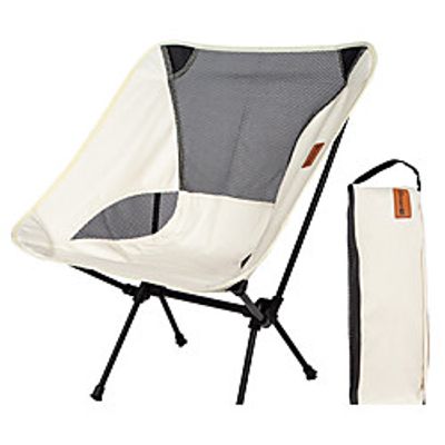 Beach Chair Camping Chair Fishing Chairs Portable Breathable Foldable Lightweight Steel Tube Oxford for 1 person Hunting Fishing Climbing Beach Autumn  Fall Winter White  Comfortable Lightinthebox