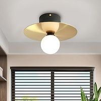 Copper Ceiling Light Semi Flush Mount Ceiling Light Fixture for Bedroom Living Room Hallway Kitchen Modern Drum Lamp Close to Ceiling 110-240V Lightinthebox - thumbnail