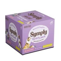 Symply Duck & Turkey, Duck Roast, Chicken Dinner Variety Pack Wet Dog Food 12 x 395g