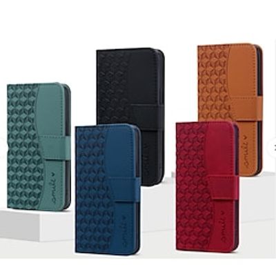 Phone Case For Samsung Galaxy Z Fold 5 Z Fold 4 Z Fold 3 Wallet Case Flip Cover Kickstand Card Slot Shockproof Solid Color PC PU Leather miniinthebox