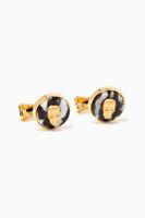 Skull On Stone Round Cufflinks - thumbnail