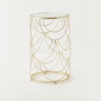 Metal Accent Table with Mirror Top - 38x38x61 cms