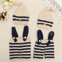 Newborn Baby Girls Boys Crochet Knit Costume Photo Photography Prop Outfits Pants Hat