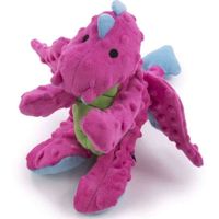 Godog Dragons With Chew Guard Technology Durable Plush Squeaker Dog Toy Large, Pink