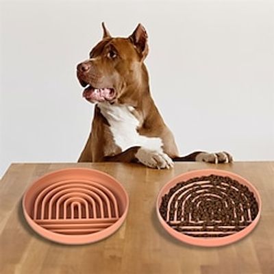 Slow Feeder Dog Bowls Anti Gulping Durable Non-Toxic Slow Feeding Dog Bowl Dish Washer Safe Silicone Dog Slow Feeder Bowl for Medium to Large Breeds Green Lightinthebox