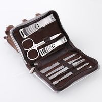 10Pcs Nail Clipper Set Stainless Steel Manicure Tools Kit Eyebrow Hair Scissors Groom Tweezers