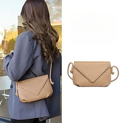 Women's Crossbody Bag PU Leather Daily Large Capacity Lightweight Geometric Black White Dark Green miniinthebox Women's Crossbody Bag PU Leather Daily Large Capacity Lightweight Geometric Black White Dark Green miniinthebox