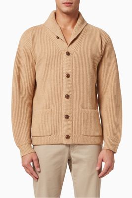 Shawl Collar Cardigan in Wool Cashmere Blend Shawl Collar Cardigan in Wool Cashmere Blend