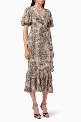 Wrap Dress with Animal Print Wrap Dress with Animal Print