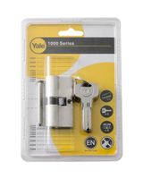 Yale 1000 Series Double Euro Profile Cylinder Dimple Key 30+30 Satin Nickel