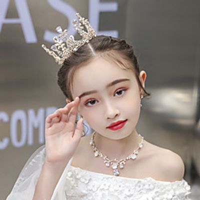 Baby's Children's Headdress Version Of The Little Crown Princess Kids Show Catwalk Girls Birthday Party Little Girl Round Hair Accessories Lightinthebox