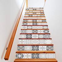 14pcs Bohemian Pattern Peel And Stick Diy Staircase Stickers Vinyl Strip Stickers Self-Adhesive Paper Waterproof And Oil-Proof Removable Wall Stickers 39.37 Inches7.09 Inches Lightinthebox
