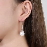 Women's Pearl Drop Earrings Fine Jewelry Classic Drop Personalized Stylish Earrings Jewelry White For Gift Festival 1 Pair Lightinthebox - thumbnail
