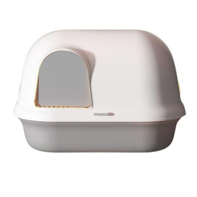 Pakeway Shell Flip Top Open Cat Litter Box Grey - 59.4X46.4X39.5 Cm