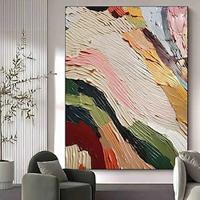 Handmade Oil Painting Canvas Wall Art Decoration Modern Minimalist Style Colorful Abstract for Home Decor Rolled Frameless Unstretched Painting Lightinthebox