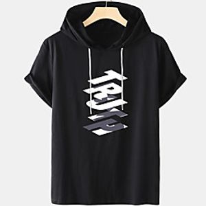 Men's Unisex Tee T shirt Hot Stamping Graphic Prints Letter Plus Size Short Sleeve Casual Tops Cotton Basic Designer Big and Tall White Blue Black Lightinthebox